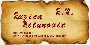Ružica Milunović vizit kartica